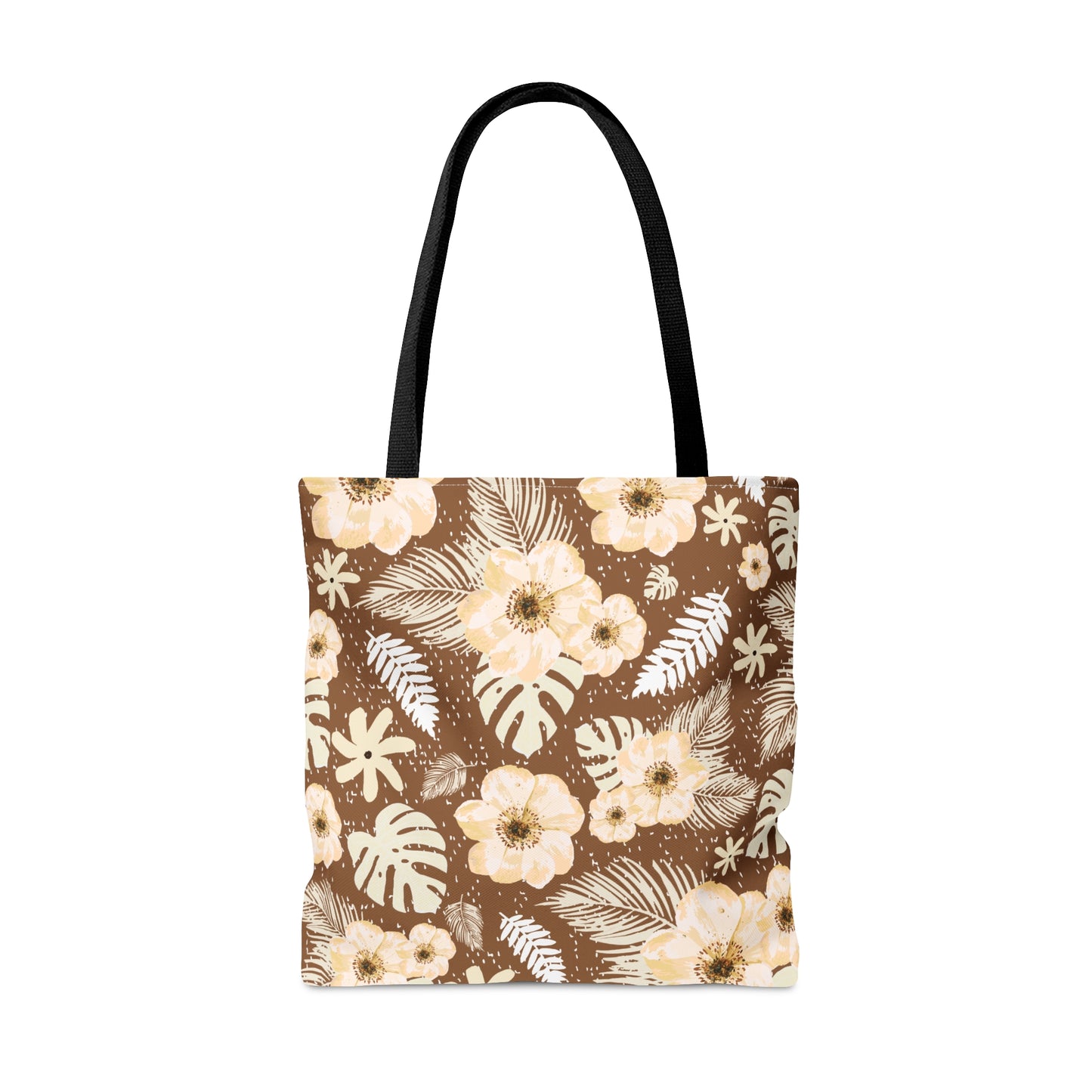 Monstera Floral Palm Brown Tote Bag