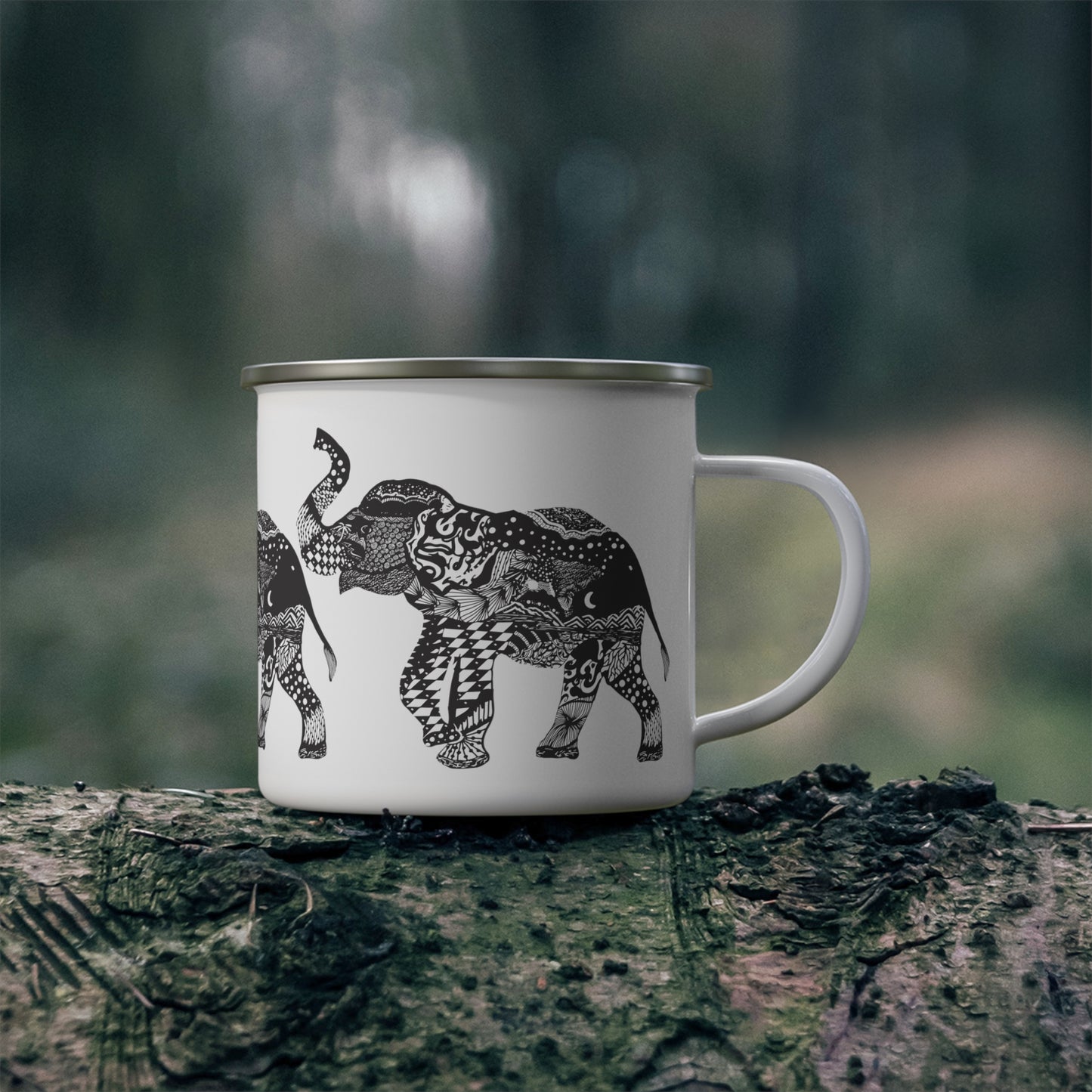 Elephant Enamel Camping Mug