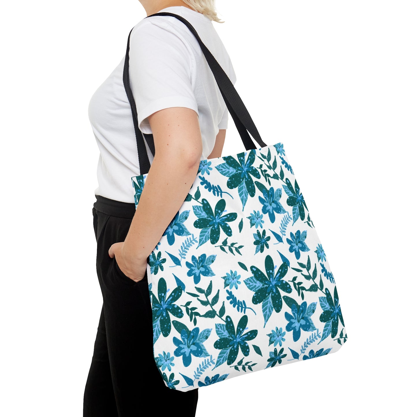 Floral Sense Light Blue Tote Bag
