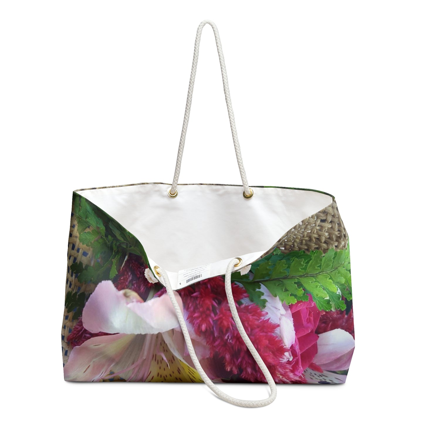 Floral Wicker Weekender Bag