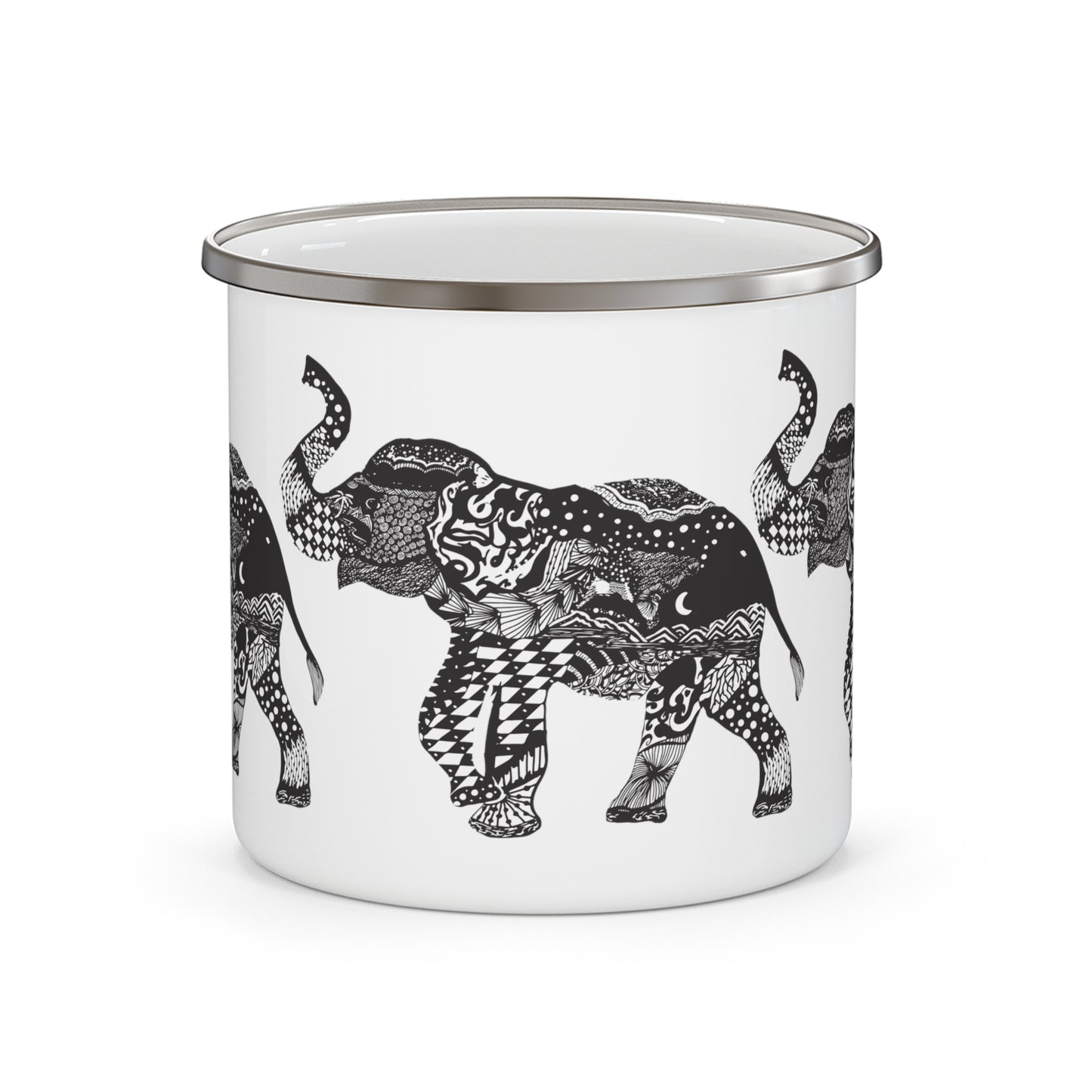 Elephant Enamel Camping Mug