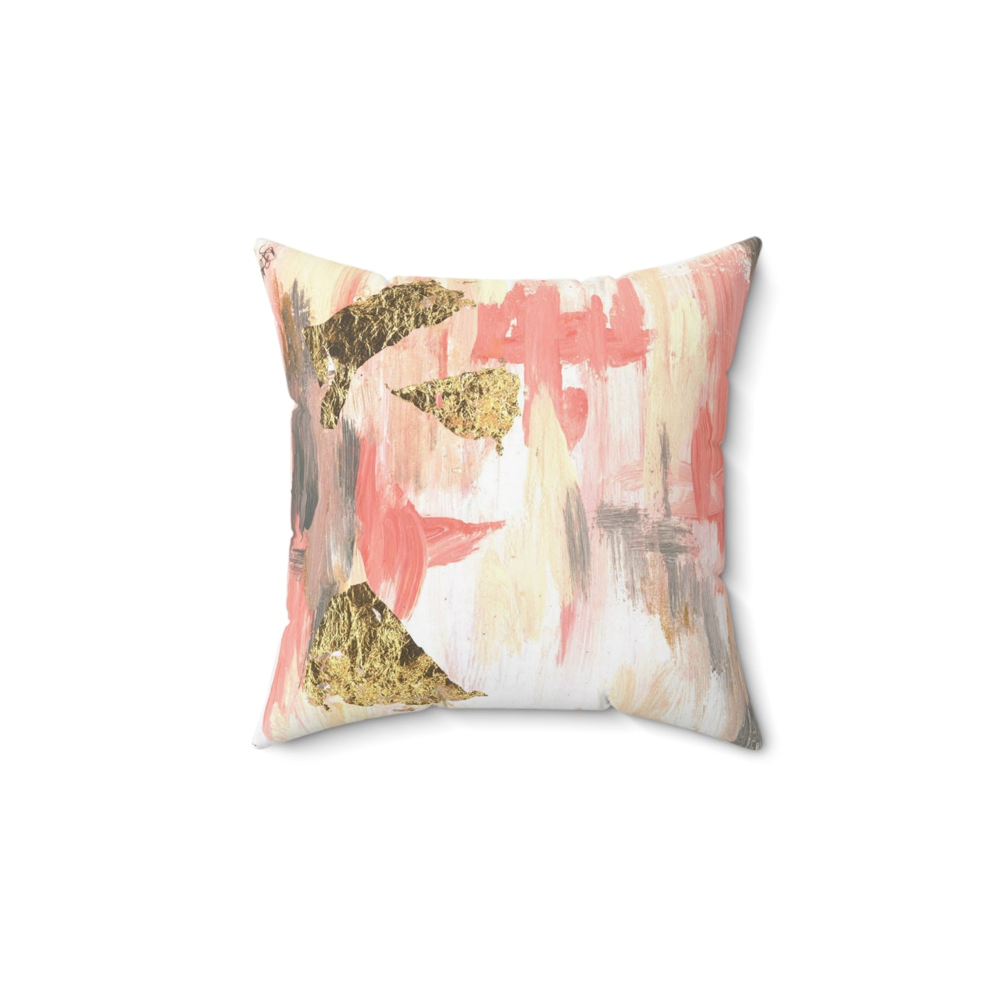 Pillow - Abstract Peach Faux Suede Square Pillow