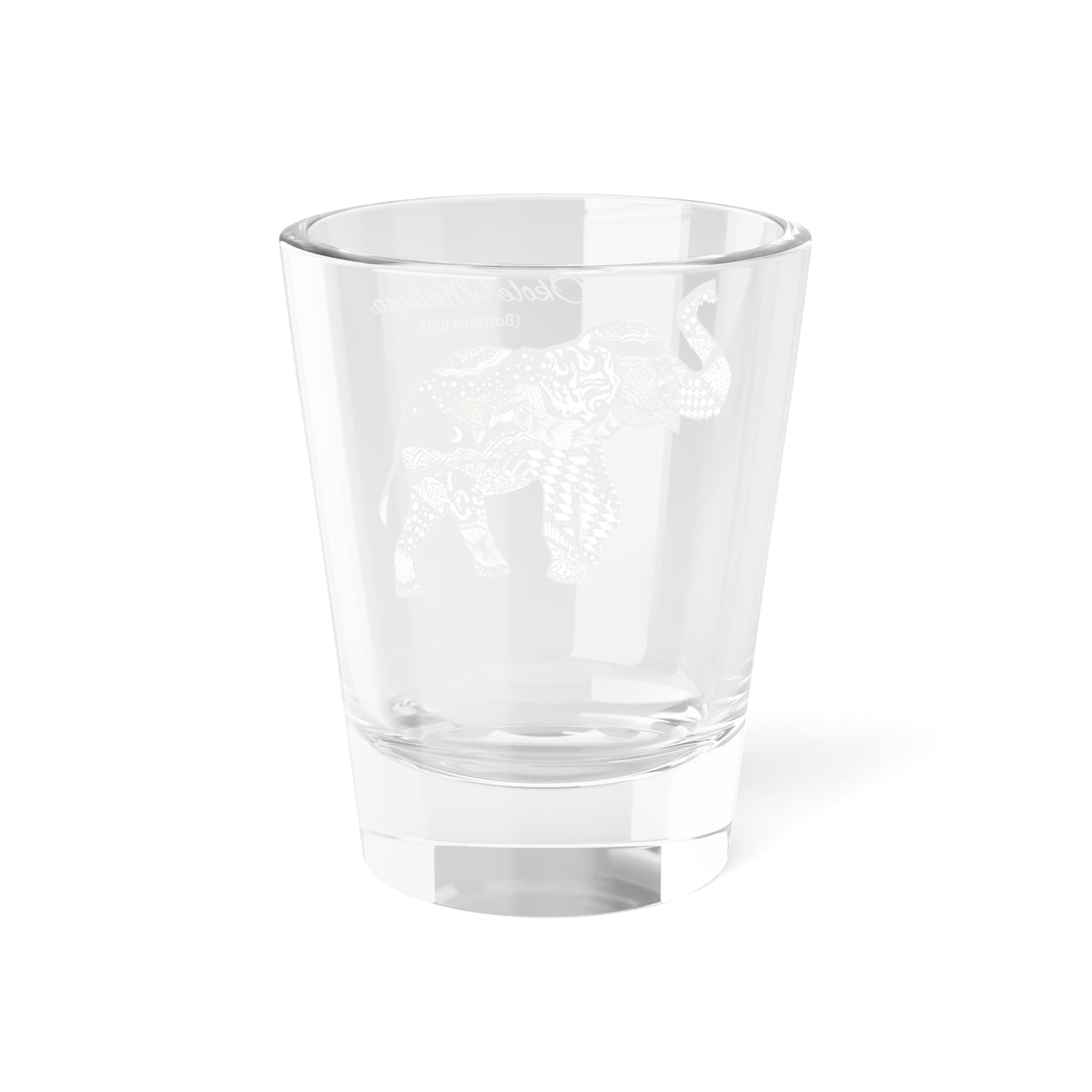 Elephant Doodle "Ōkole maluna" (Bottoms up!) Shot Glass, 1.5oz
