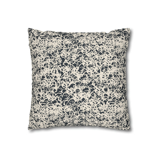 Navy Floral Crown Square Poly Canvas Pillowcase