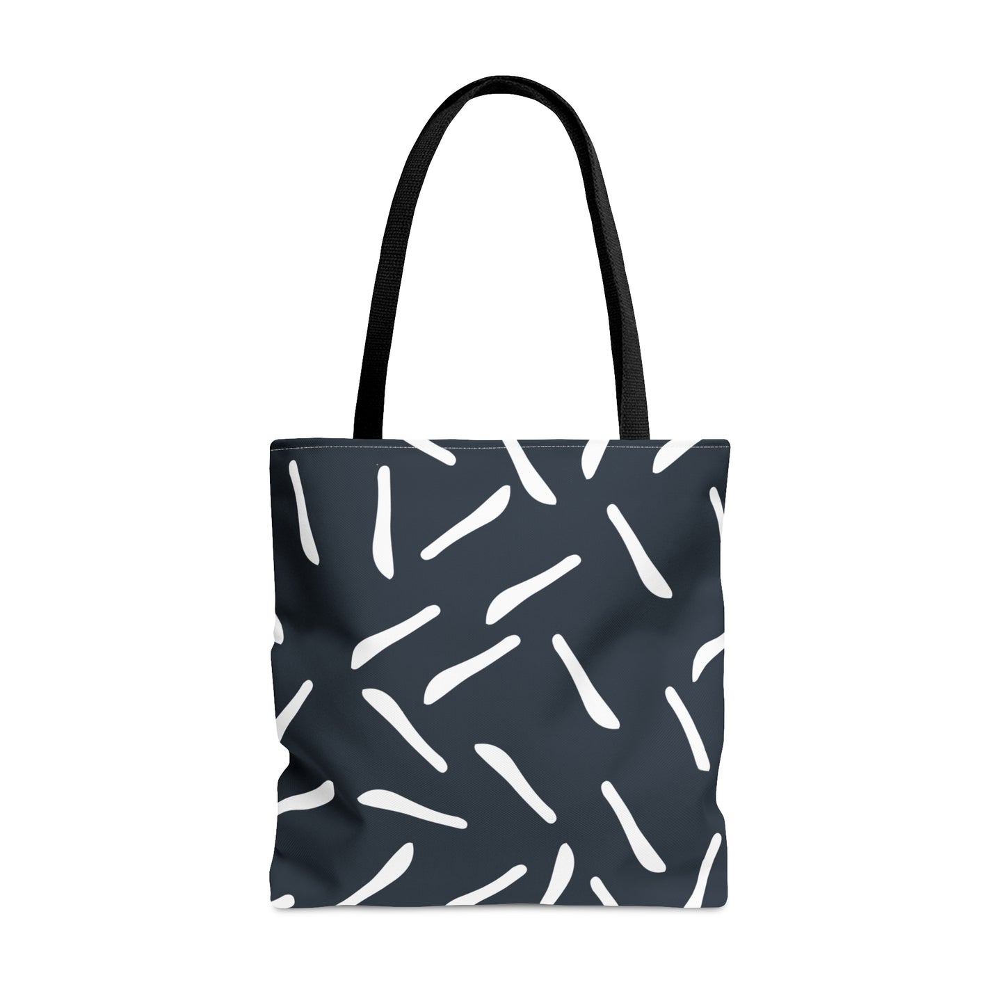 Navy with White Lines Tote Bag