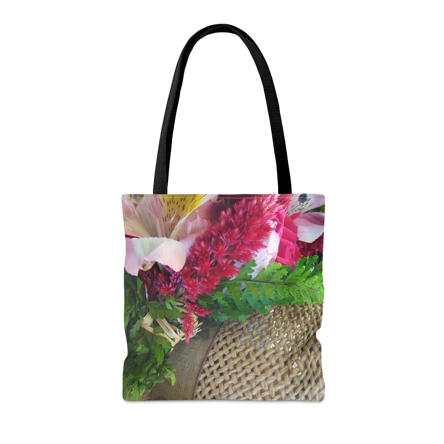 Wicker Floral Tote Bag