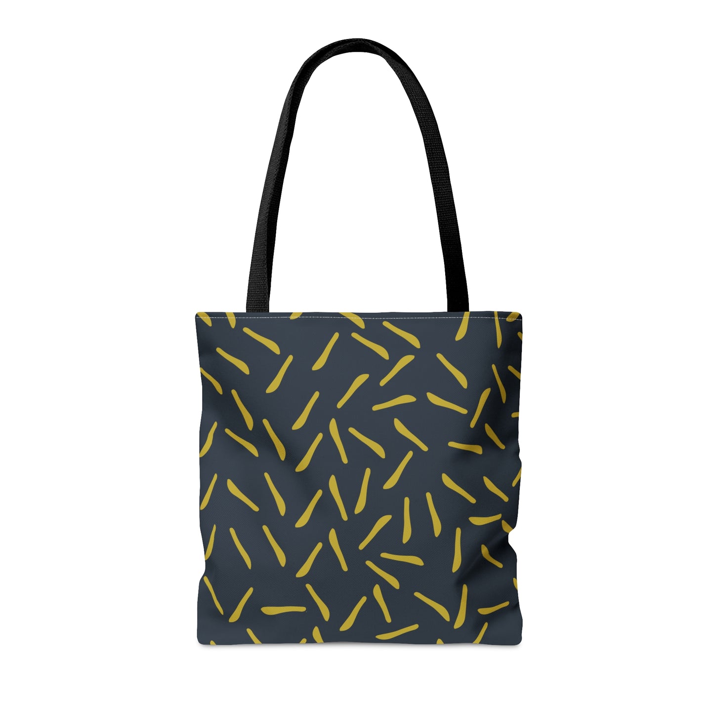 Navy with Green Lines Tote Bag