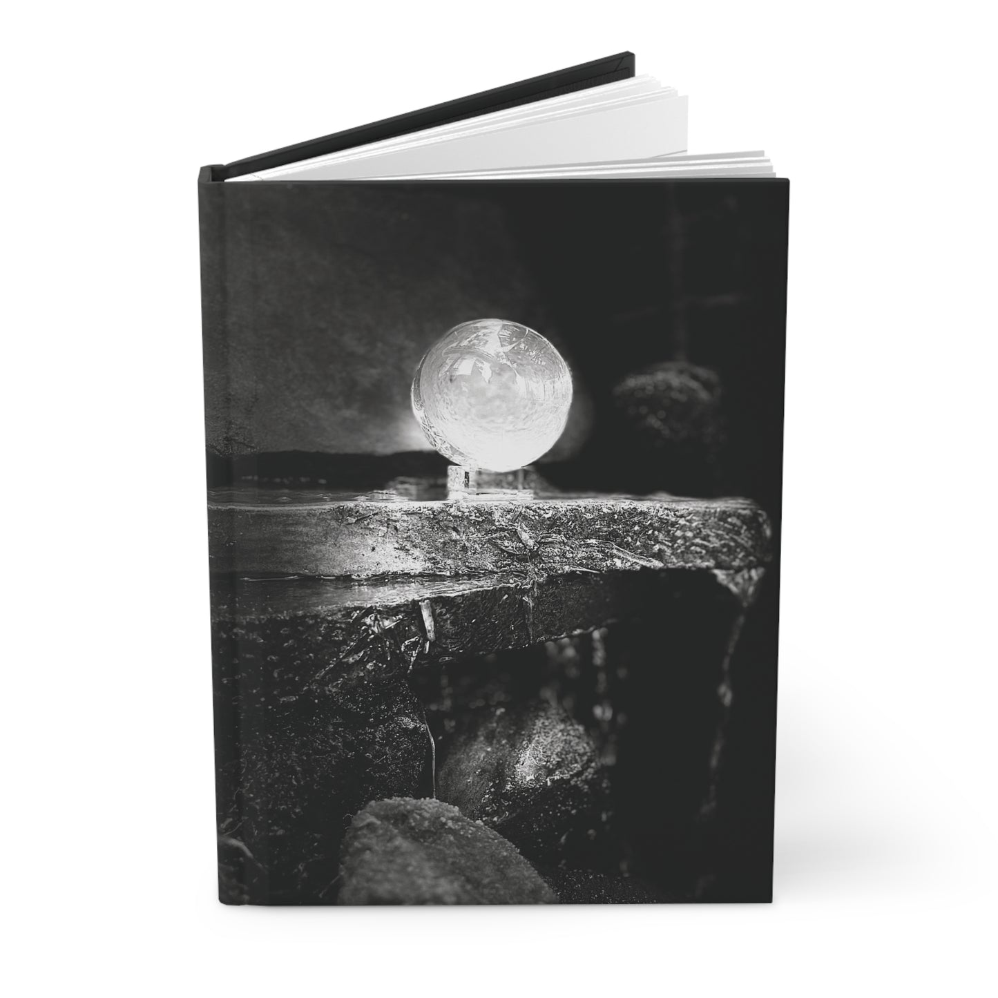 Glass Sphere Black and White Hardcover Journal Matte