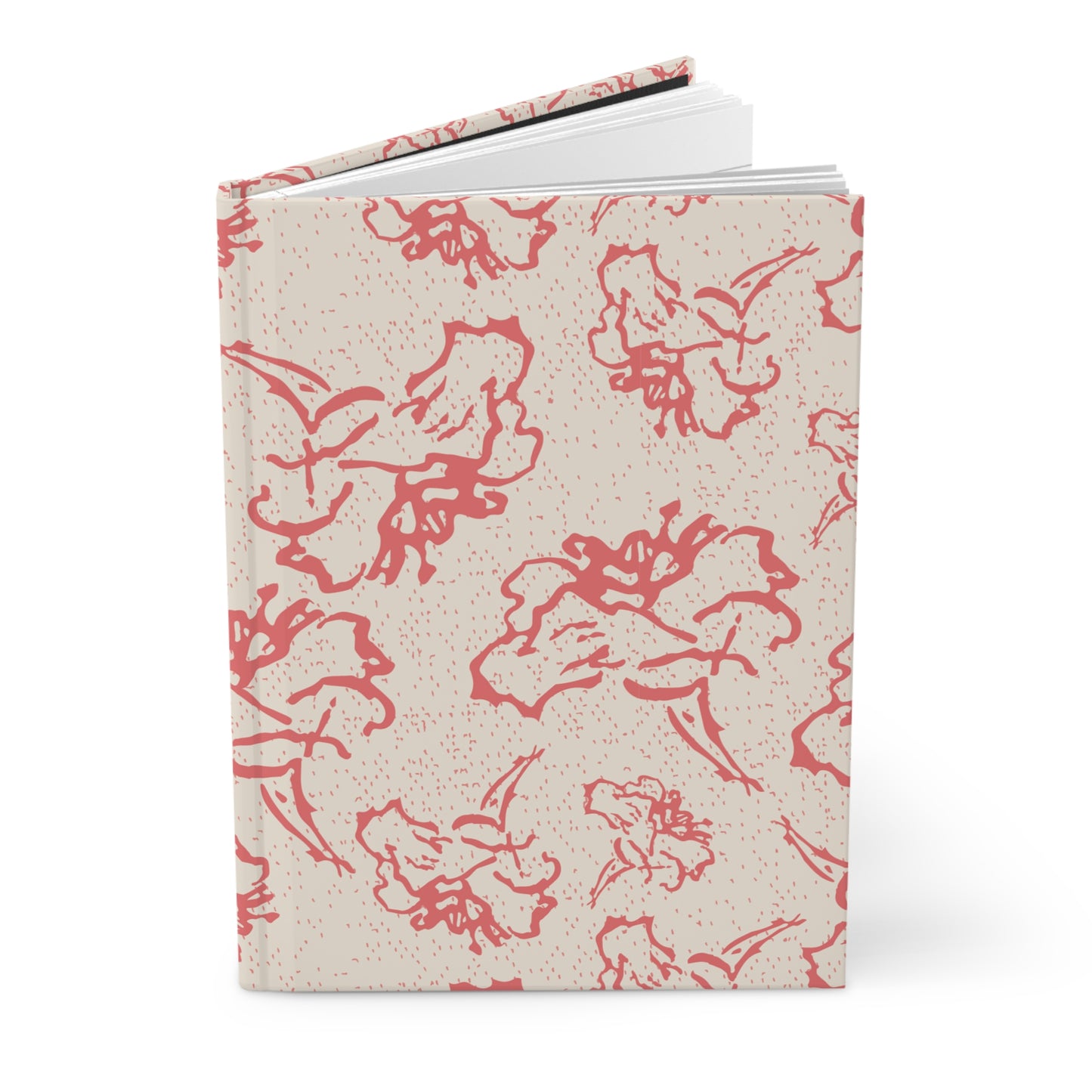 Fleeting Peach Flowers with a Cream Background Hardcover Journal Matte