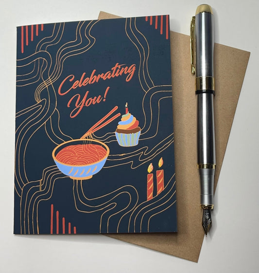 Birthday Card - Celebrate You! - Squirrellyartmama