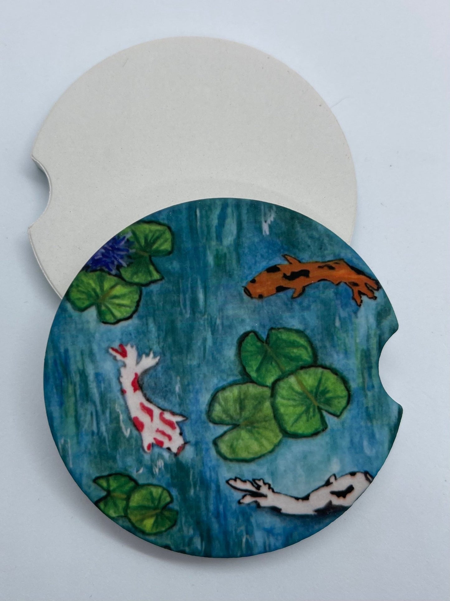 Coaster Sandstone Car Coaster Set - Koi Pond - Squirrellyartmama