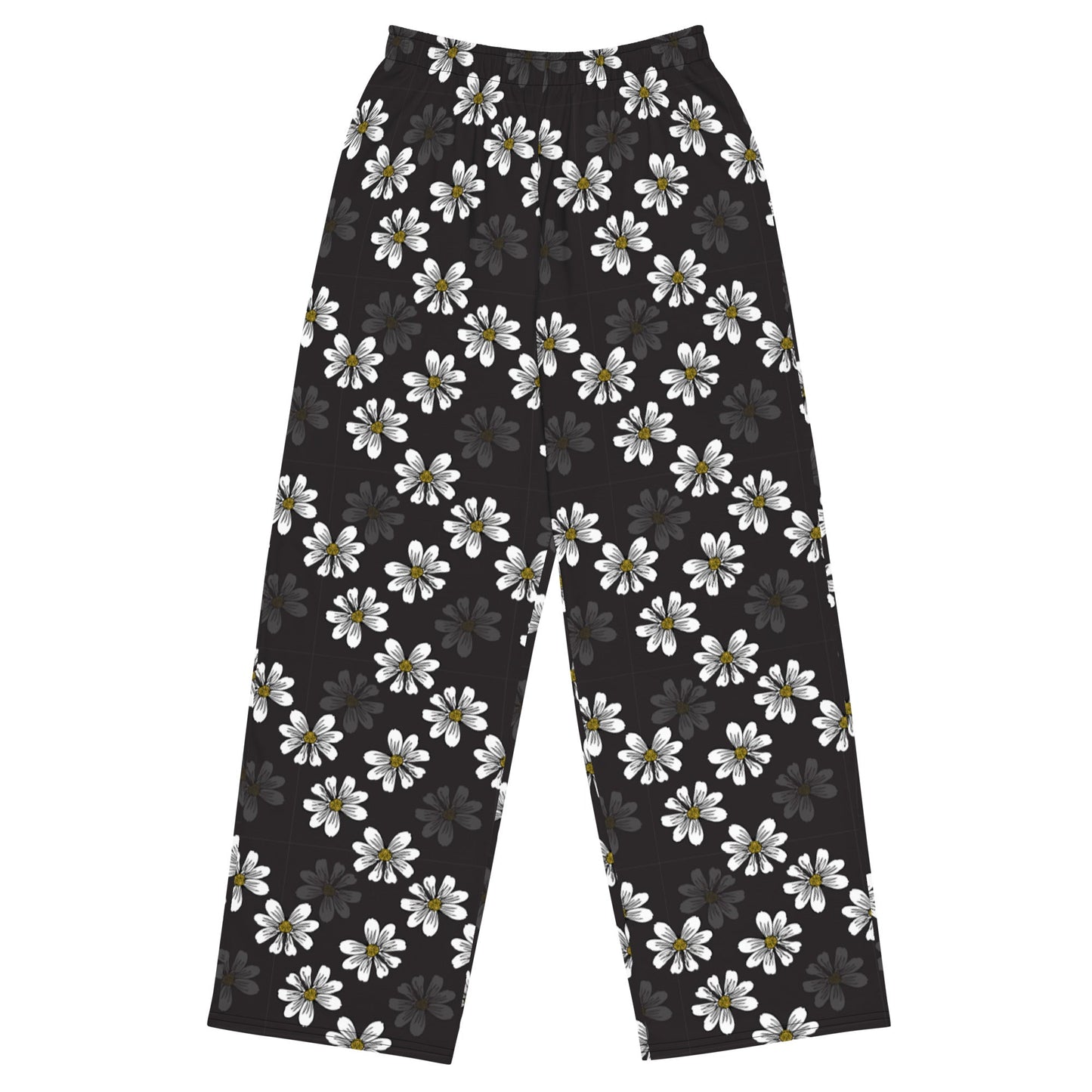 Dark Bloom unisex wide - leg pajama pants - Squirrellyartmama