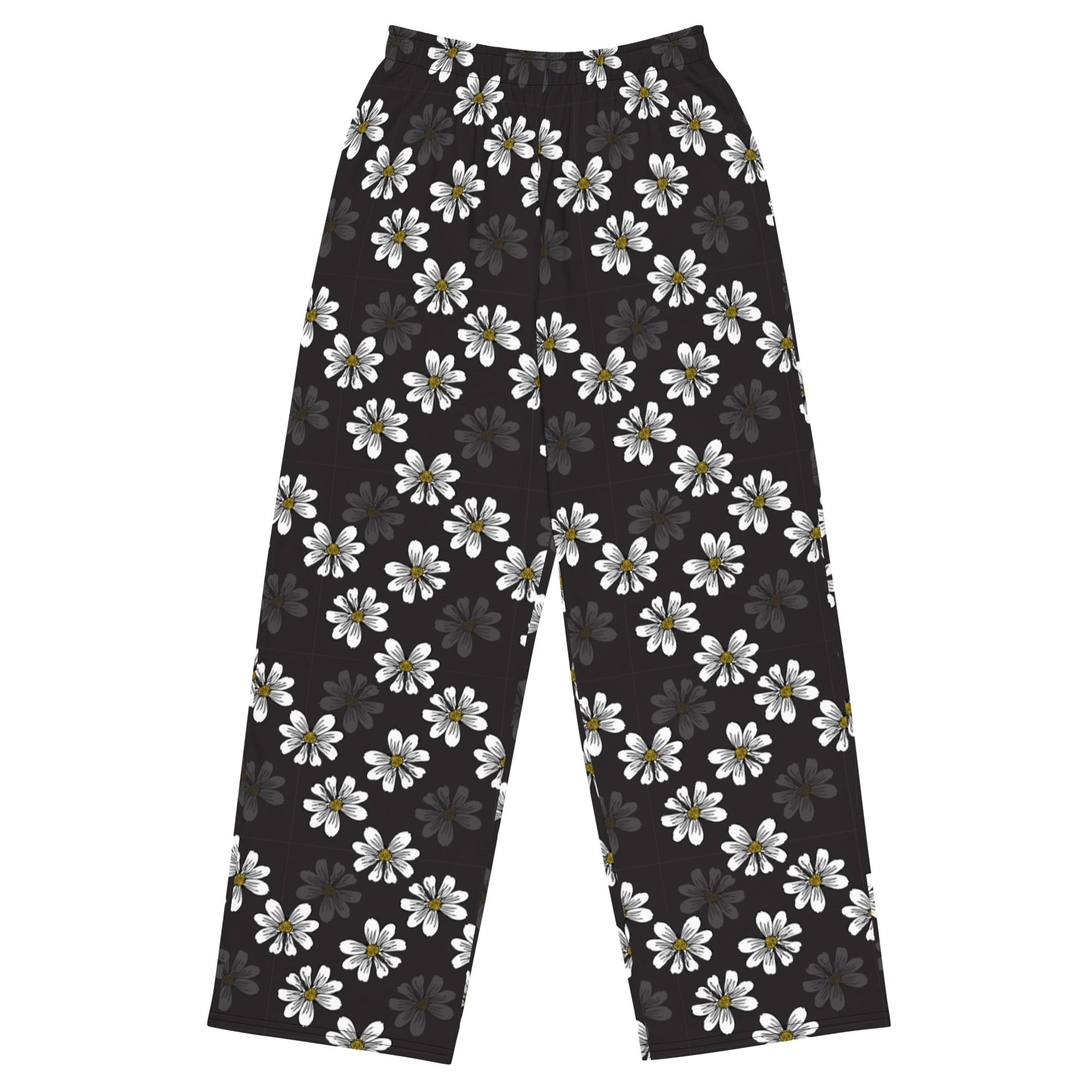 Dark Bloom unisex wide - leg pajama pants - Squirrellyartmama