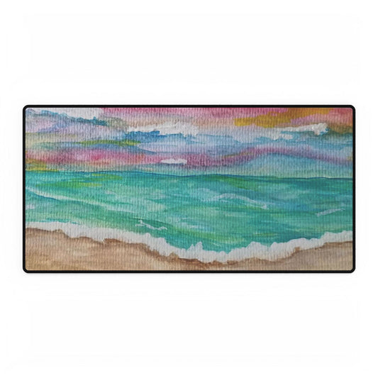 Desk Mat - At the Beach Desk Mat Mousepad - Squirrellyartmama