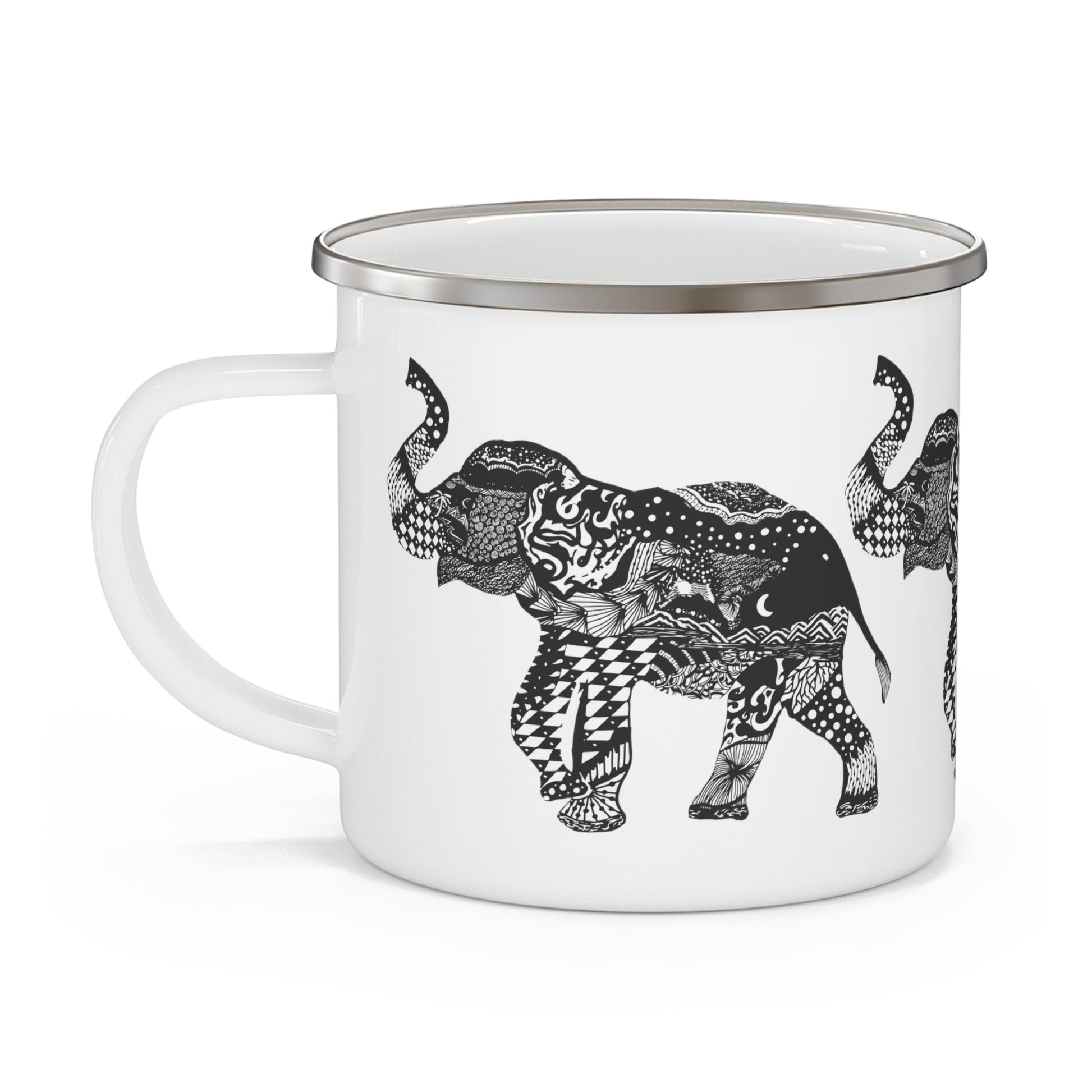 Elephant Enamel Camping Mug - Squirrellyartmama