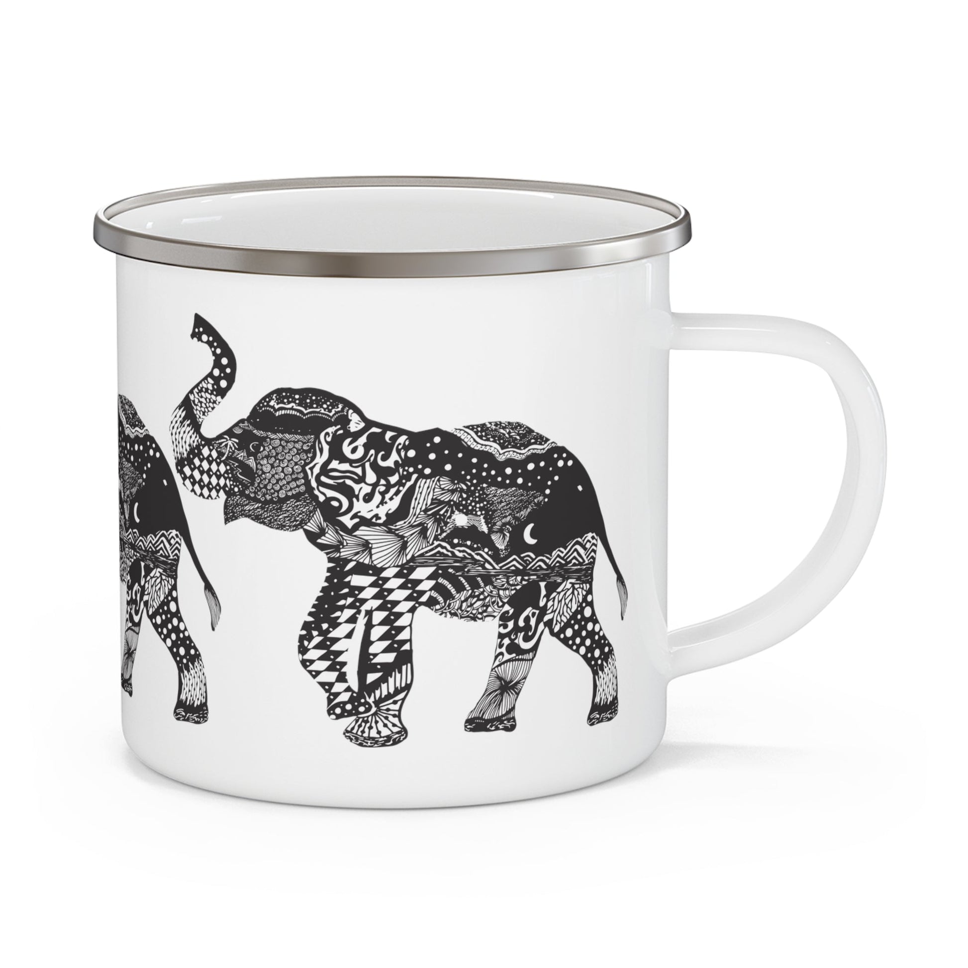 Elephant Enamel Camping Mug - Squirrellyartmama