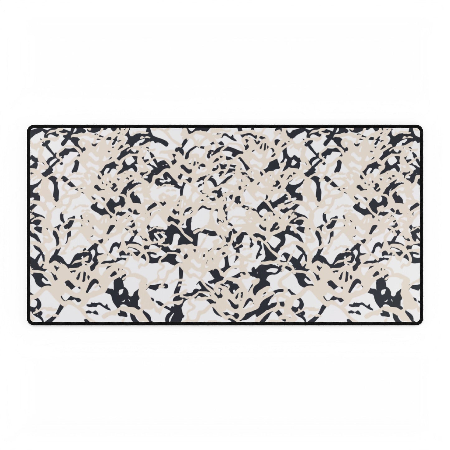 Fleeting Flower Crowns Cream and Navy Blue Desk Mat - Squirrellyartmama