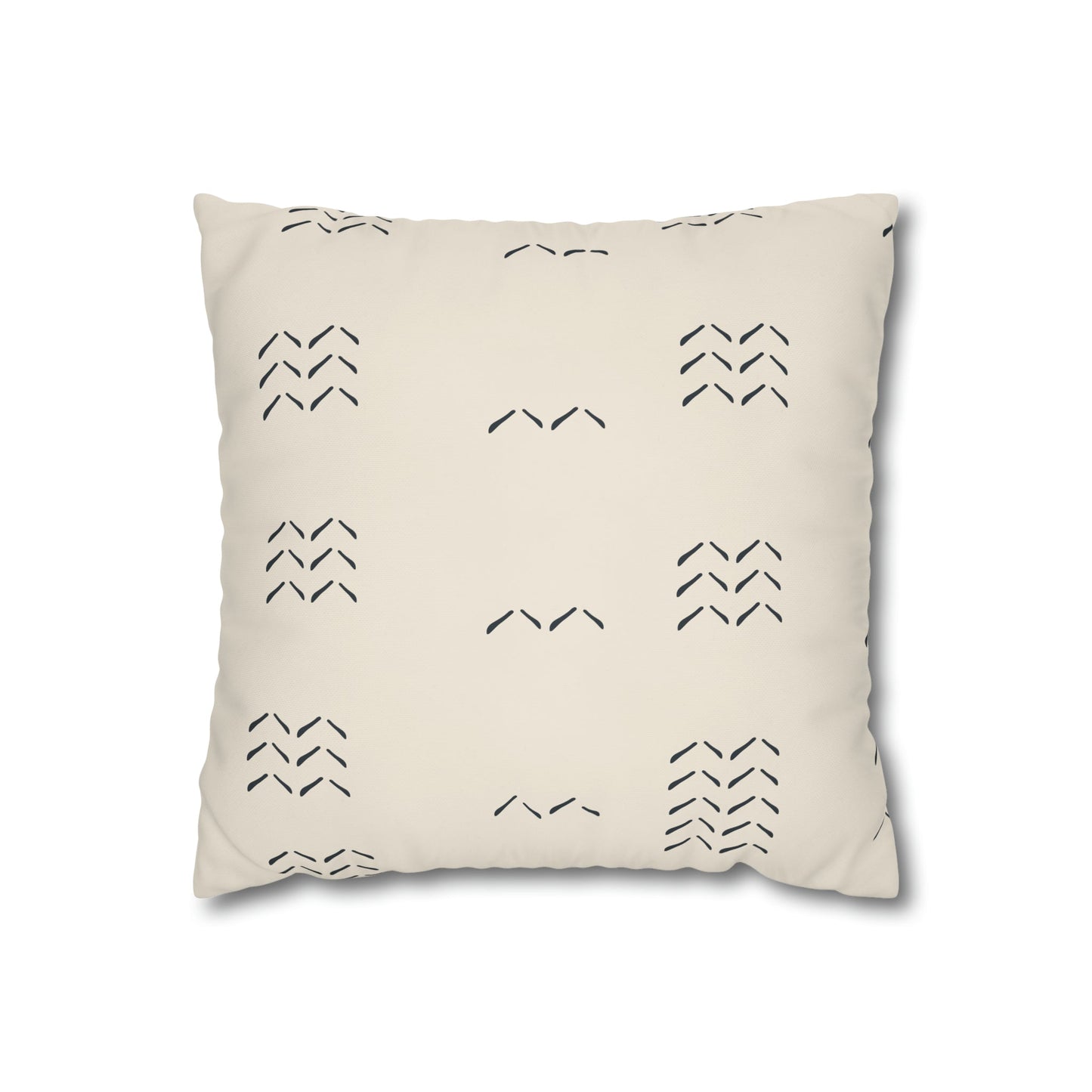 Fleeting Navy Directional Cream Square Poly Canvas Pillowcase - Squirrellyartmama