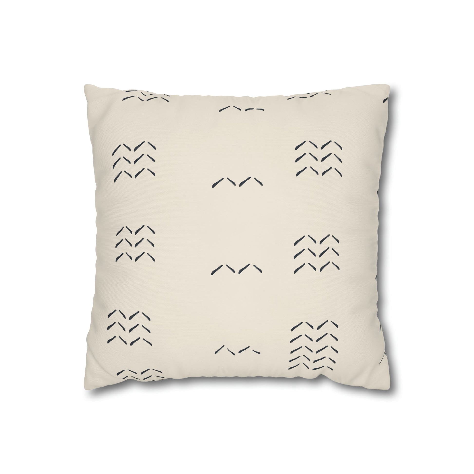 Fleeting Navy Directional Cream Square Poly Canvas Pillowcase - Squirrellyartmama