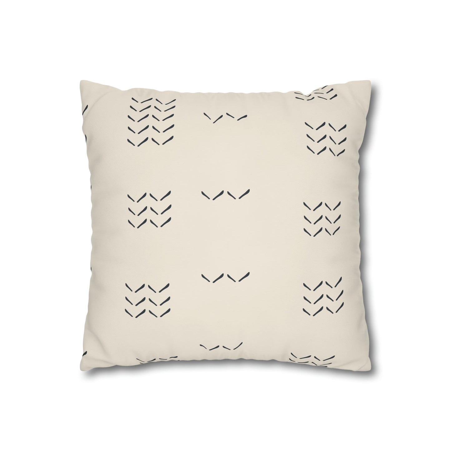 Fleeting Navy Directional Cream Square Poly Canvas Pillowcase - Squirrellyartmama