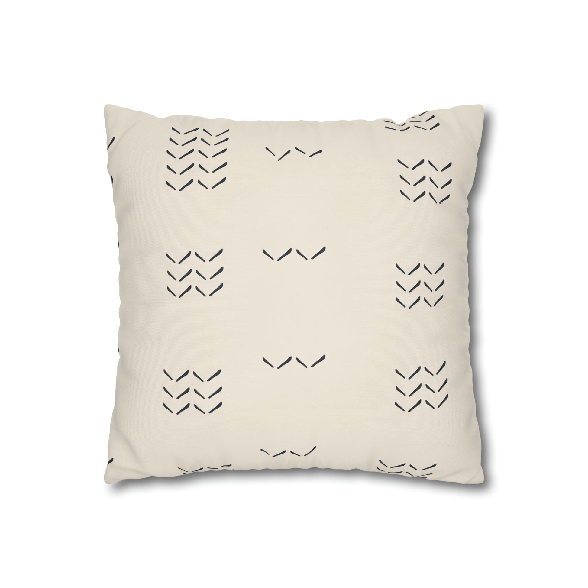 Fleeting Navy Directional Cream Square Poly Canvas Pillowcase - Squirrellyartmama