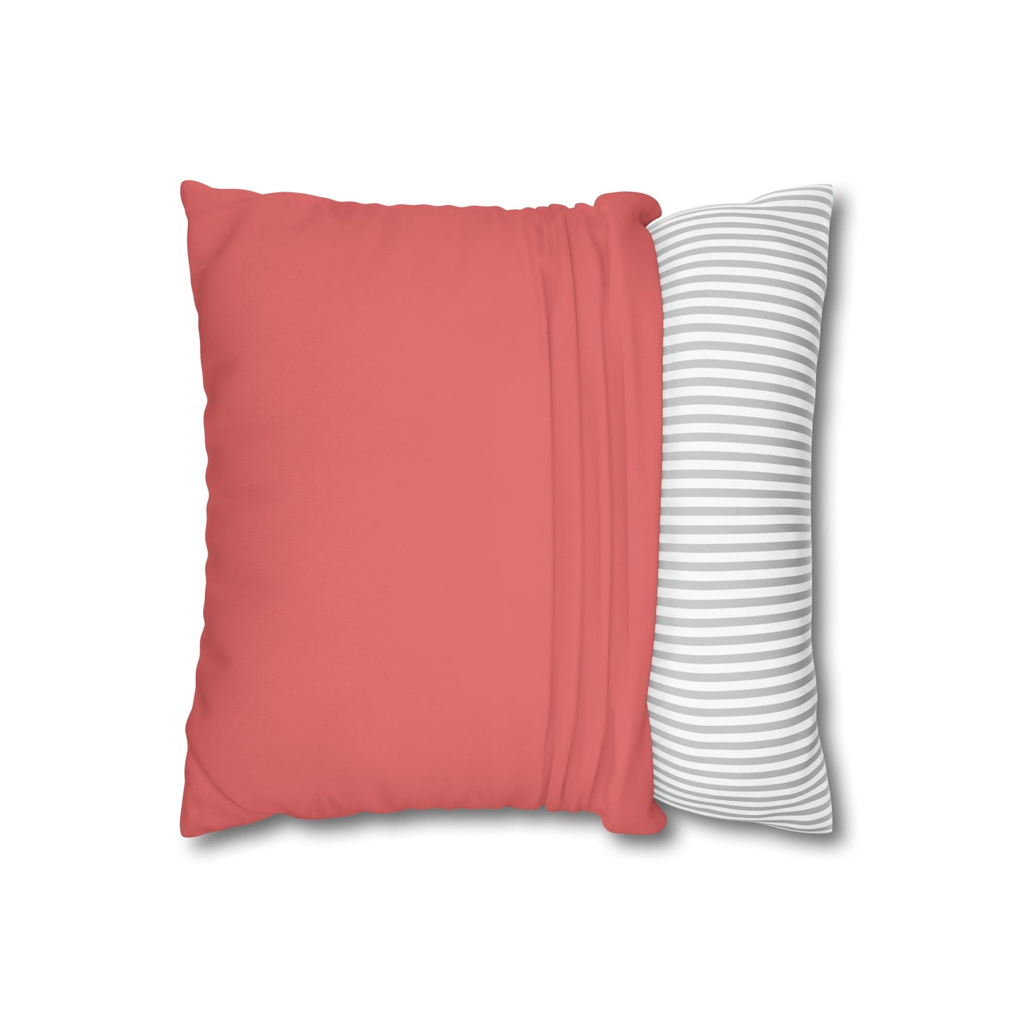 Fleeting Peach Accent Square Poly Canvas Pillowcase - Squirrellyartmama