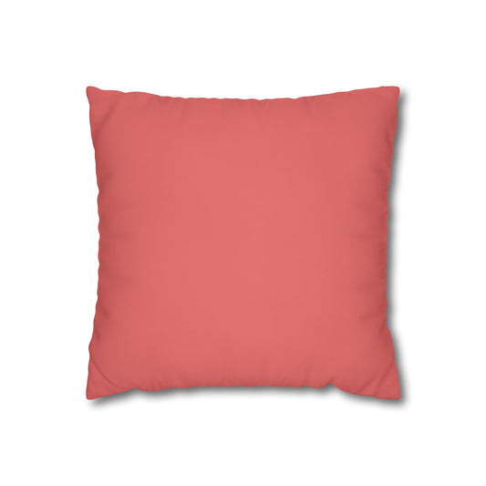 Fleeting Peach Accent Square Poly Canvas Pillowcase - Squirrellyartmama