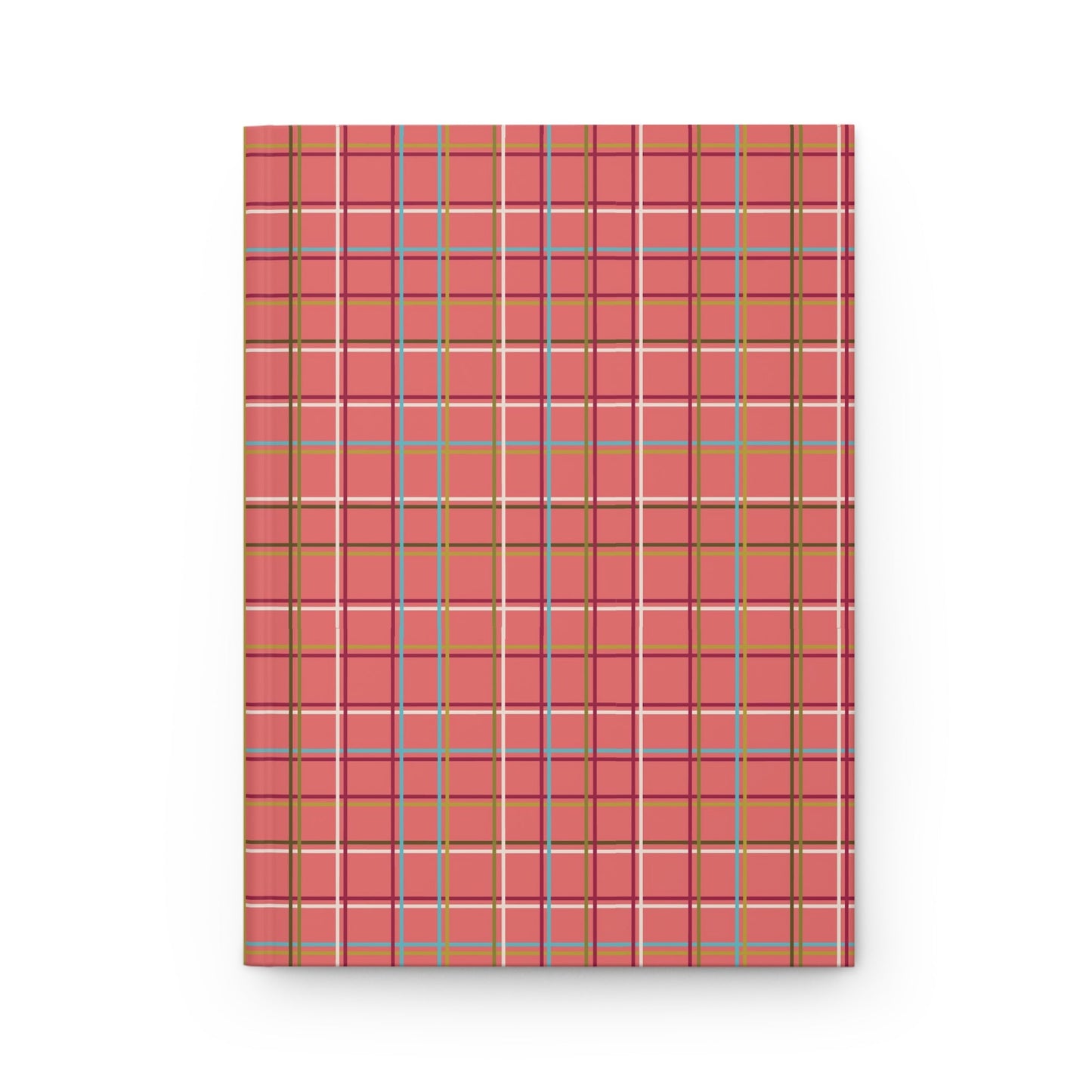 Fleeting Peach Plaid Hardcover Journal Matte - Squirrellyartmama