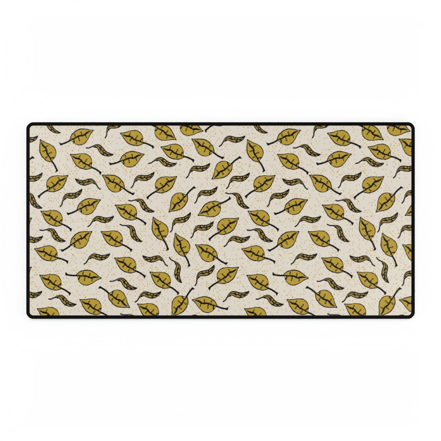 Fleeting Petals Green Leaves Desk Mat - Squirrellyartmama