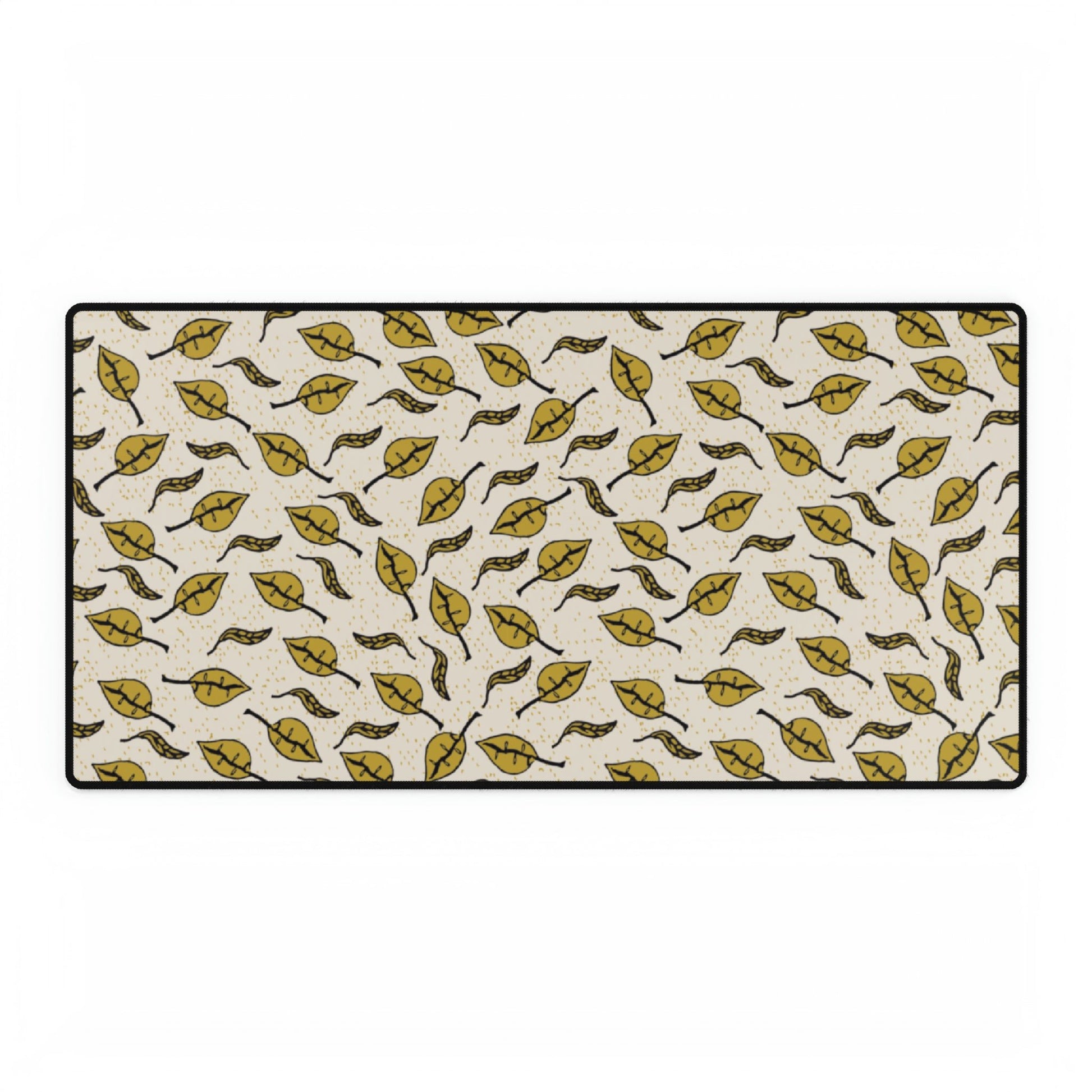 Fleeting Petals Green Leaves Desk Mat - Squirrellyartmama