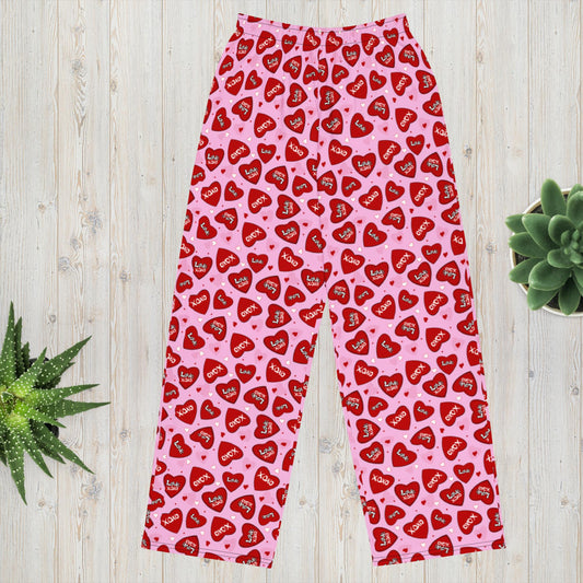 Love Hearts and Kisses Pajama Pants - Squirrellyartmama