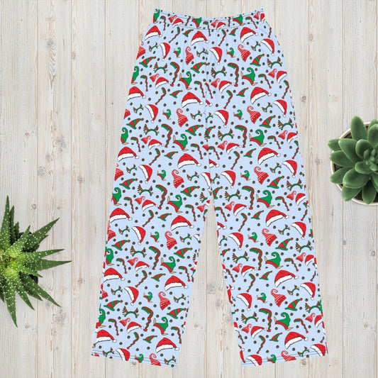 Merry Hats for the Holiday Pajama Pants | unisex wide - leg pants - Squirrellyartmama