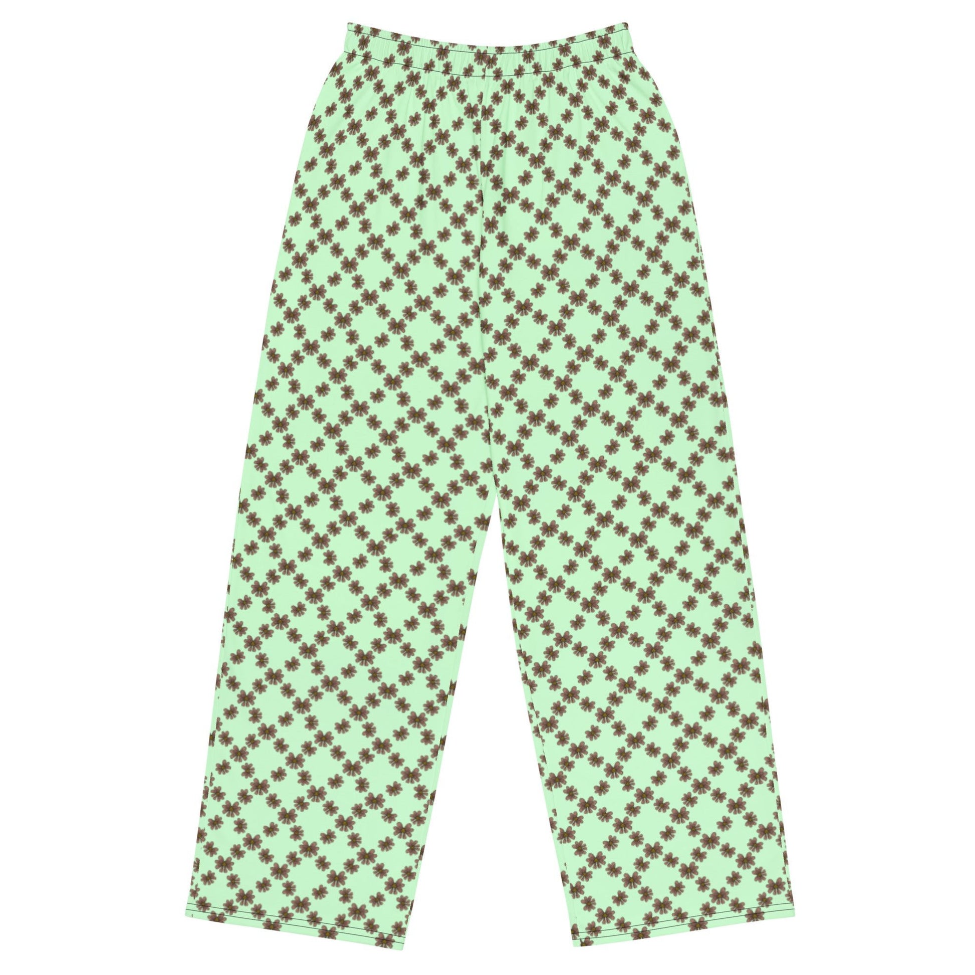 Minty Mocha Blooms wide - leg pants - Squirrellyartmama