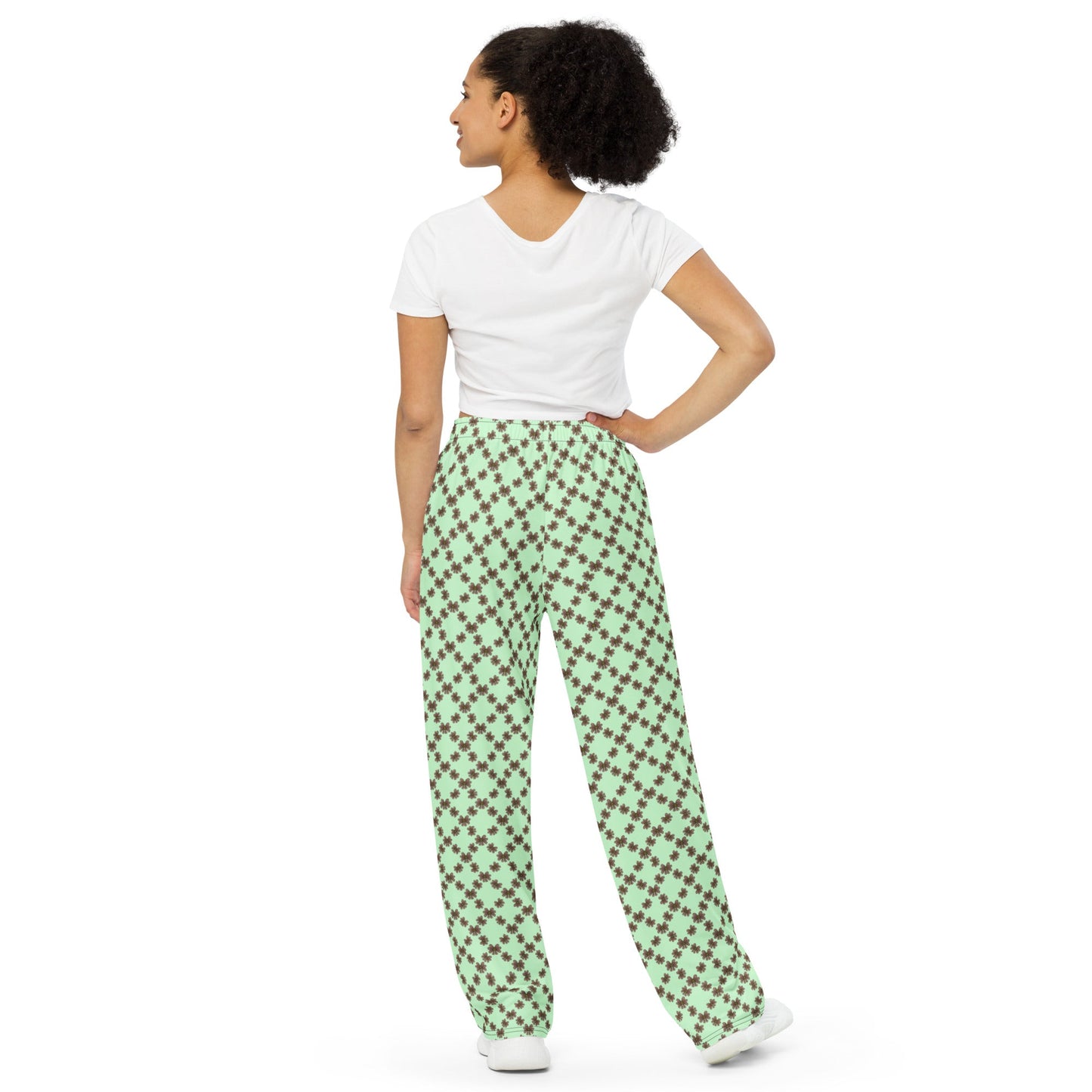 Minty Mocha Blooms wide - leg pants - Squirrellyartmama