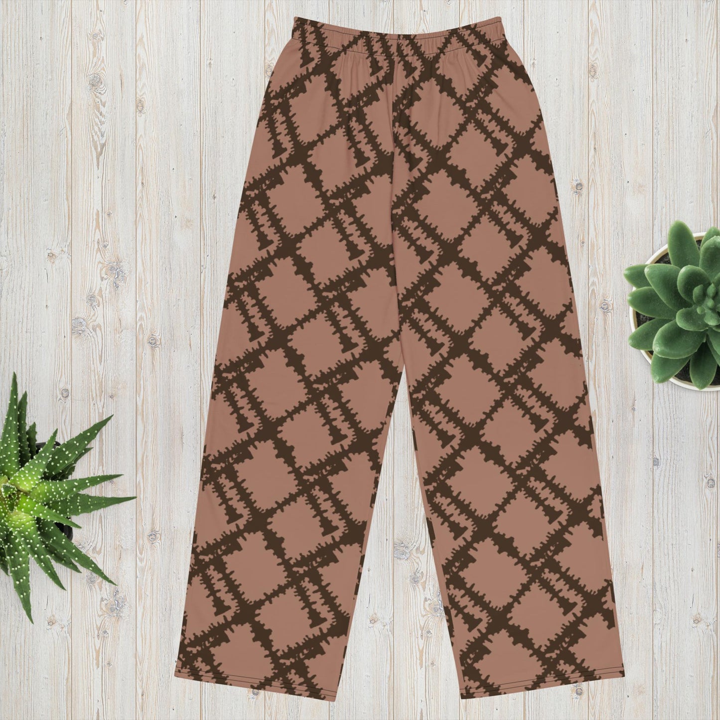 Mocha Cocoa Movement Pajama Pants | unisex wide - leg pants - Squirrellyartmama