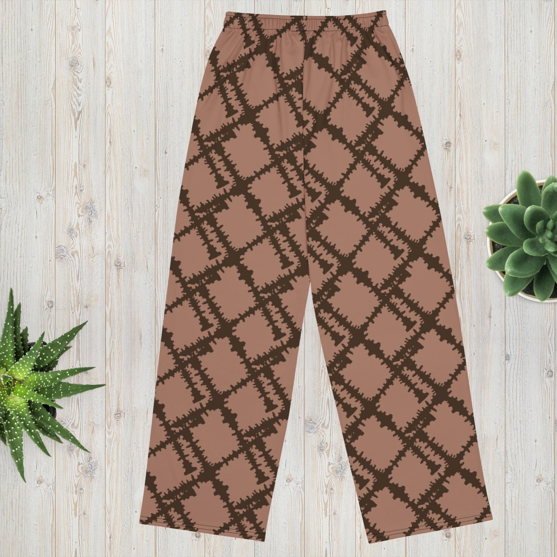 Mocha Cocoa Movement Pajama Pants | unisex wide - leg pants - Squirrellyartmama