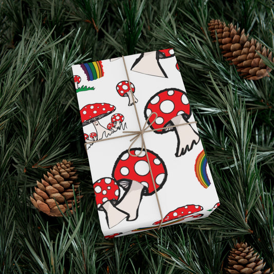 Mushroom Gift Wrap Paper - Squirrellyartmama