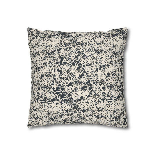 Navy Floral Crown Square Poly Canvas Pillowcase - Squirrellyartmama