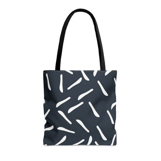 Navy with White Lines Tote Bag - Squirrellyartmama