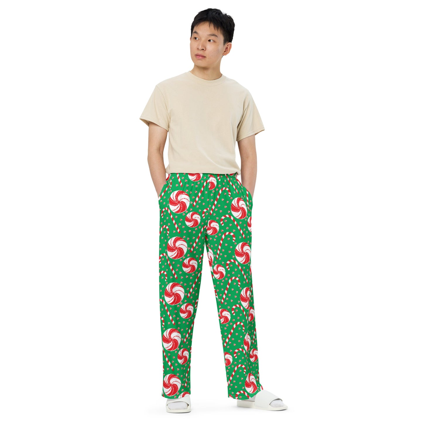 Sweet Holiday Pajama Pants - Unisex wide - leg Holiday Pants - Squirrellyartmama