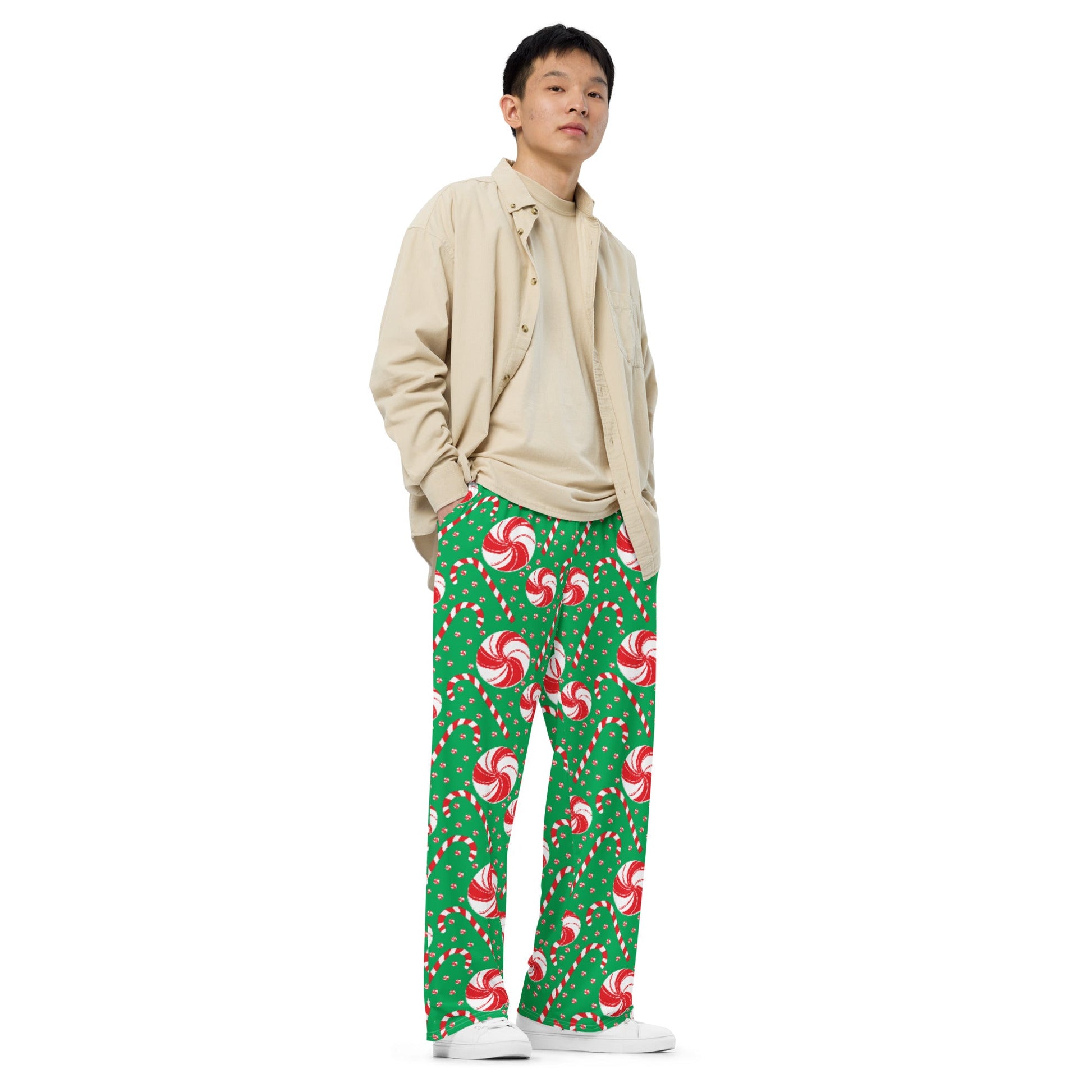 Sweet Holiday Pajama Pants - Unisex wide - leg Holiday Pants - Squirrellyartmama