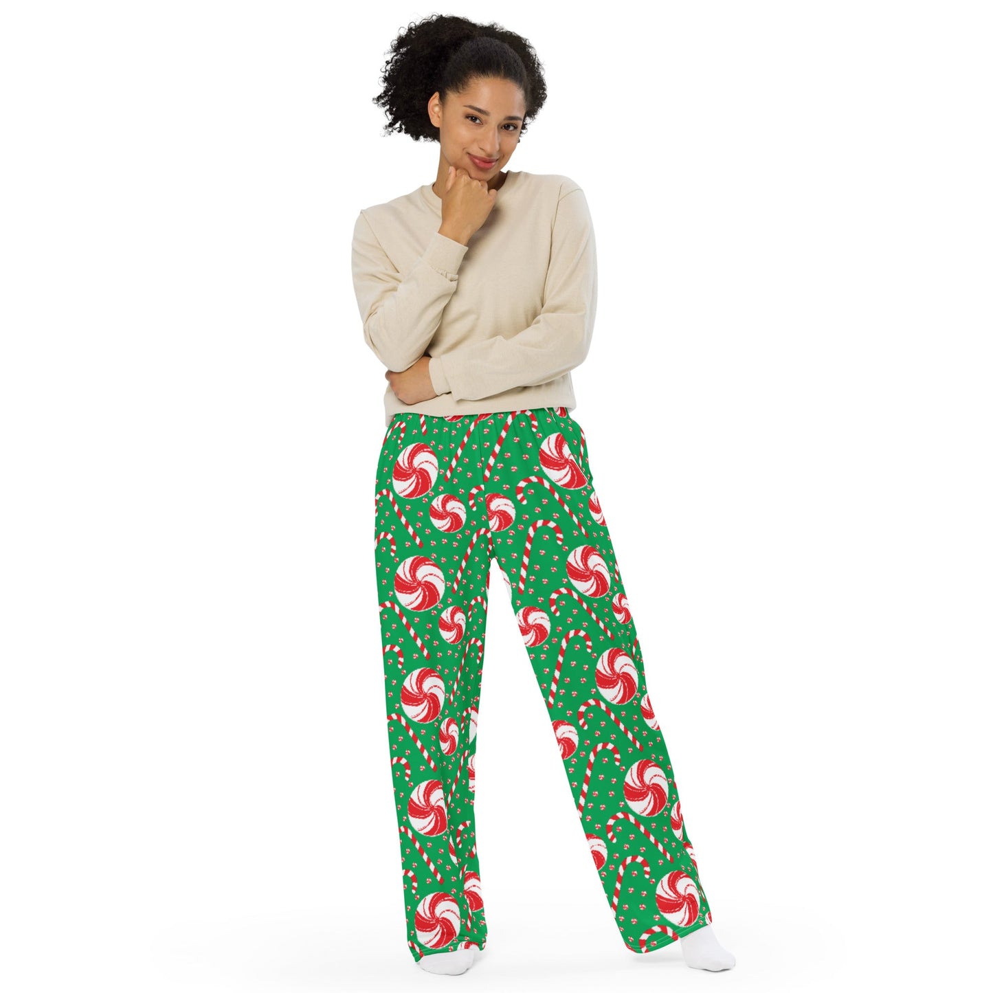 Sweet Holiday Pajama Pants - Unisex wide - leg Holiday Pants - Squirrellyartmama