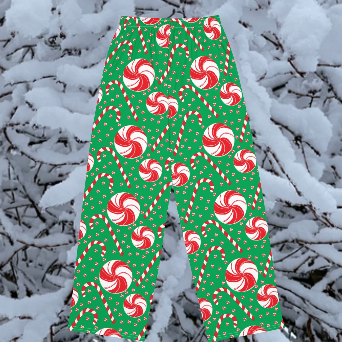 Sweet Holiday Pajama Pants - Unisex wide - leg Holiday Pants - Squirrellyartmama