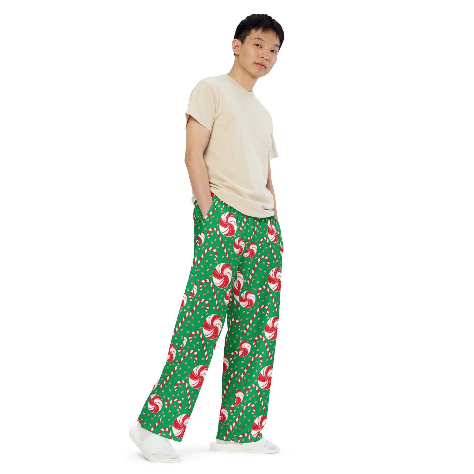 Sweet Holiday Pajama Pants - Unisex wide - leg Holiday Pants - Squirrellyartmama