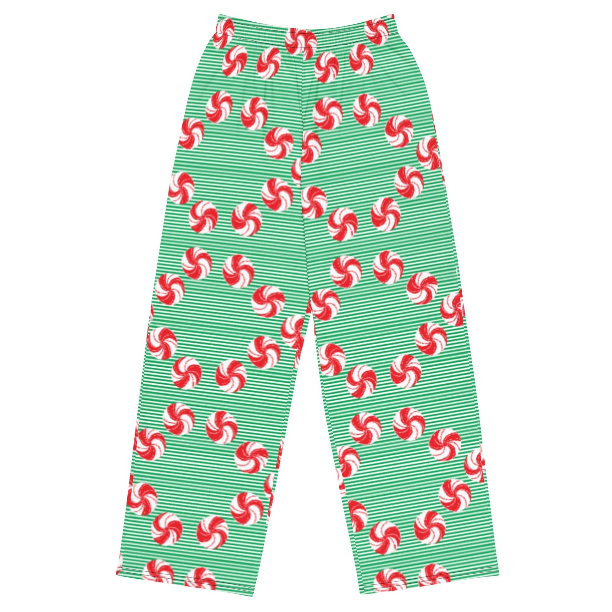 Sweet Peppermint Candy Pajamas - unisex wide - leg pants - Squirrellyartmama