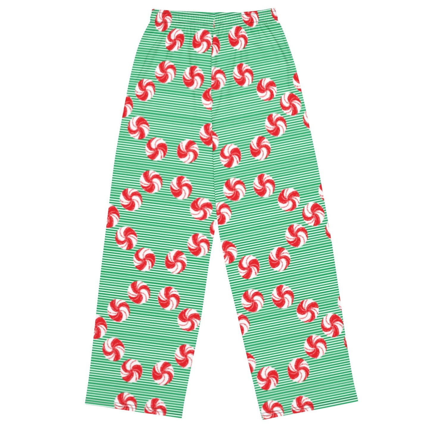 Sweet Peppermint Candy Pajamas - unisex wide - leg pants - Squirrellyartmama