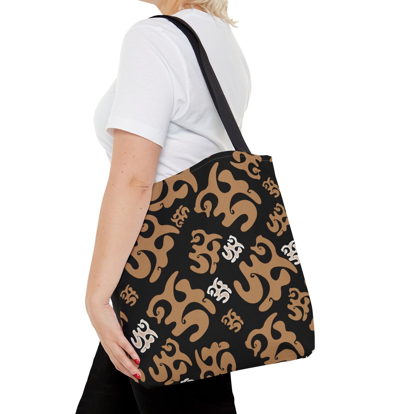 Swirls in Flight Black Tote Bag - Squirrellyartmama