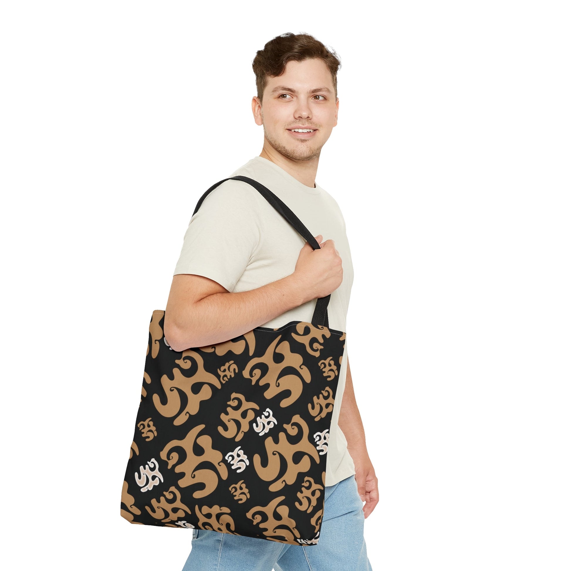 Swirls in Flight Black Tote Bag - Squirrellyartmama