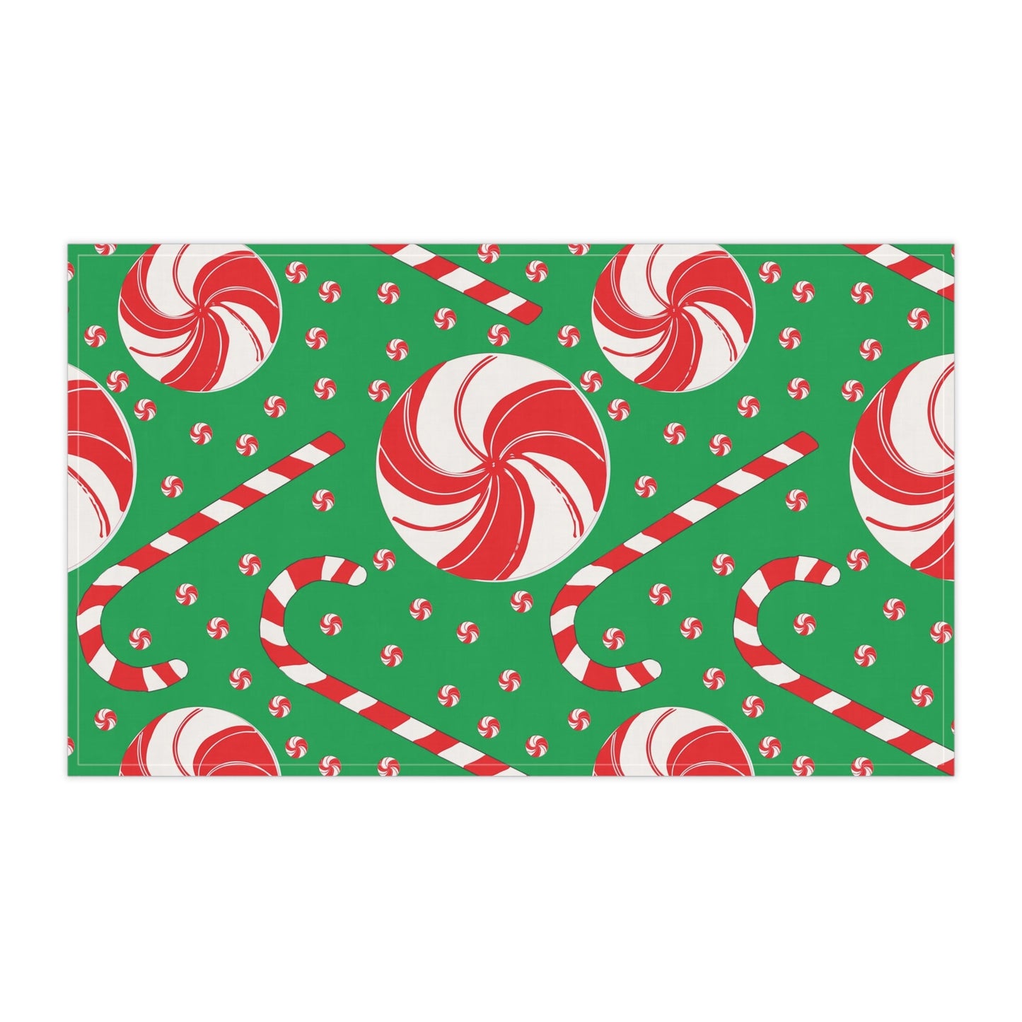 Tea Towel - Sweet Holiday Peppermint Tea Towel - Squirrellyartmama