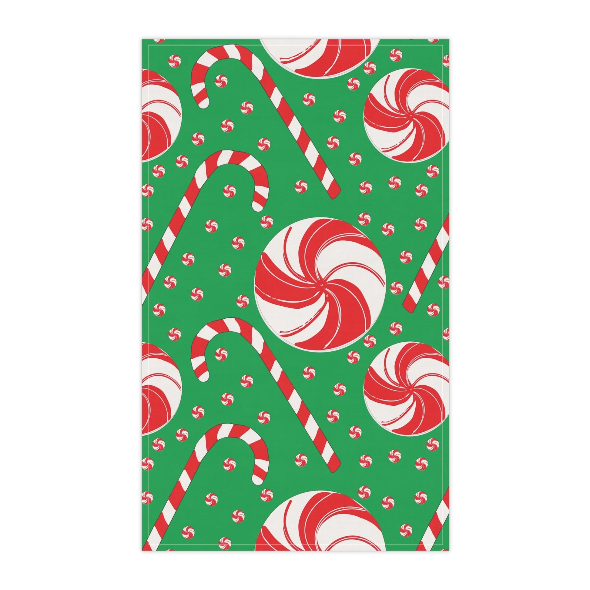 Tea Towel - Sweet Holiday Peppermint Tea Towel - Squirrellyartmama